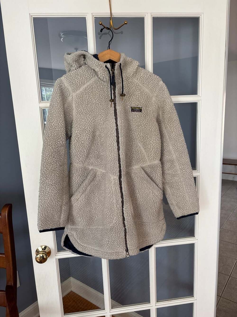 L.L.Bean Women's Mountain Pile Fleece Hooded Coat, Size Small Regular